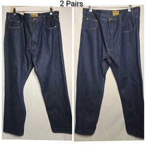 VTG Outback Rider Plaid Fleece Lined Heavy Denim Jeans - 2 PAIRS- Size 42- READ